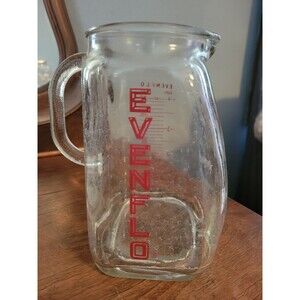 Vintage Evenflo Glass Baby Formula Milk Jug Measuring Pitcher 4 Cup USA 1950 #2